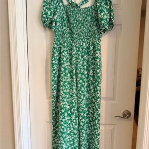 Green Floral Jumpsuit